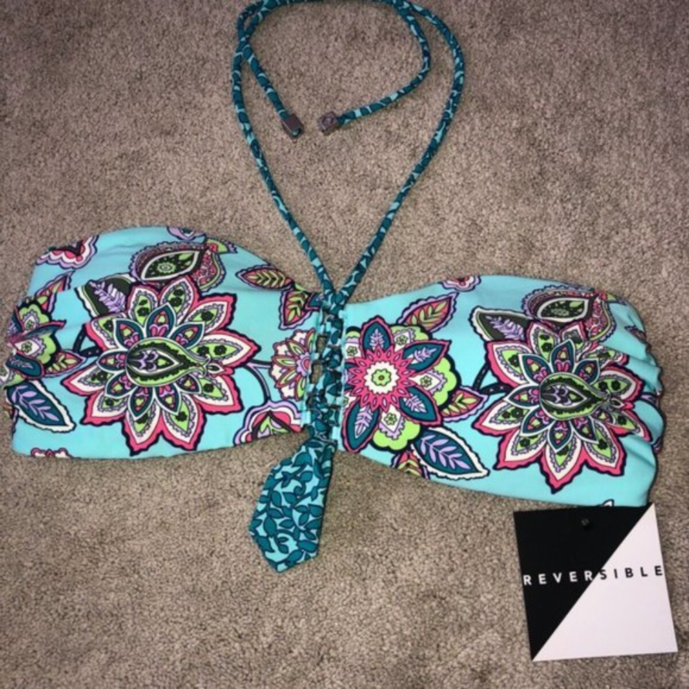 Vera Bradley Reversible Bikini Top Medium 8-10 NWT
